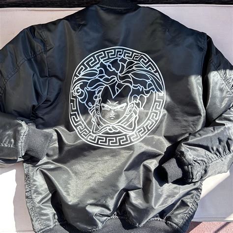 Vegeta versace dragon ball bomber jacket. 22” pit to 